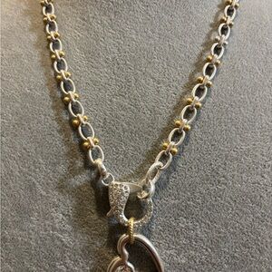 Handmade Silver and Gold tone Heart Necklace